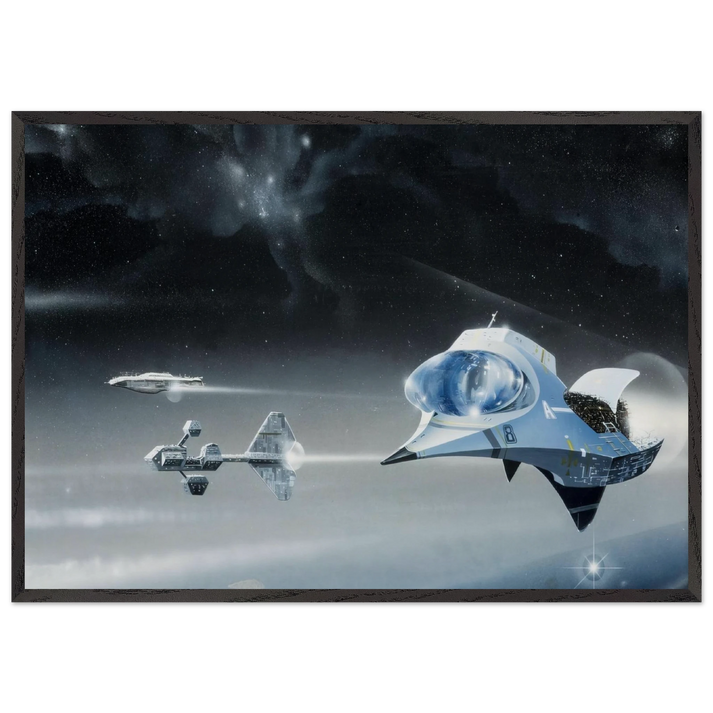 Chris Foss N18 - Chris Foss 70x100 cm / 28x40 inches Framed Art Print – Black Wooden Frame