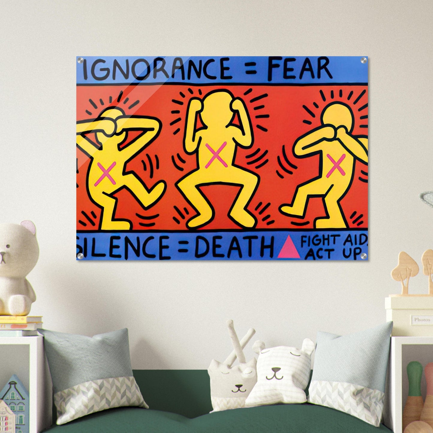 IGNORANCE FEAR 1989 - Keith Haring Acrylic Print - 70x100 cm / 28x40″ inches | Keith Haring Wall Art | Keith Haring Prints