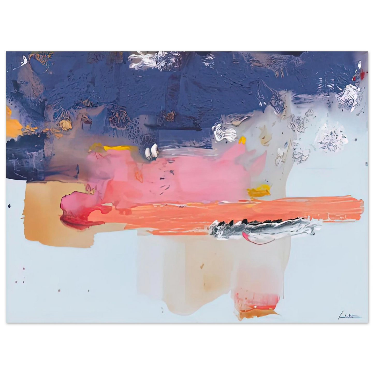 Helen Frankenthaler - Western Roadmap, 1991- Wall Art - 60x80 cm / 24x32 inches - Premium Wooden Framed Poster With Fine Art Paper - White frame