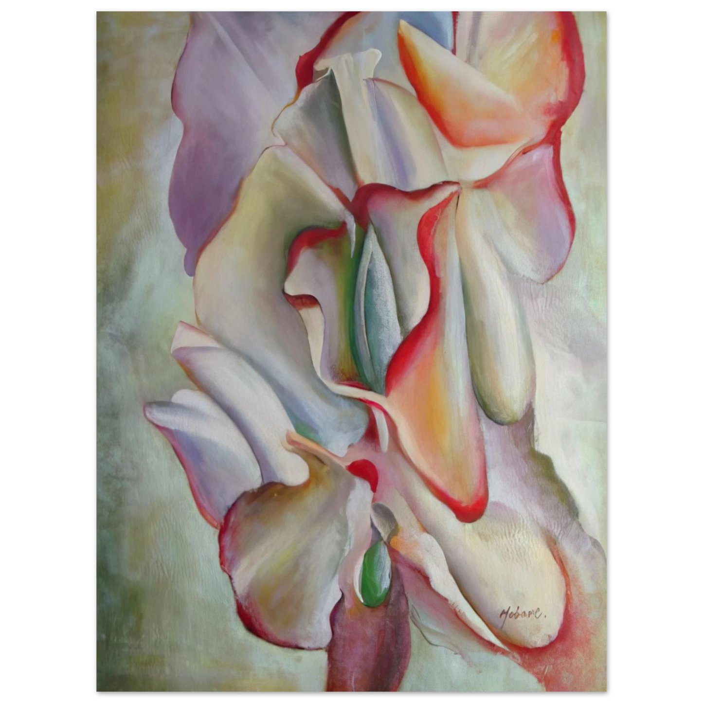 Georgia O'Keeffe - Pink Sweet Peas Fine Art Poster - 13x18 cm / 5x7 inches