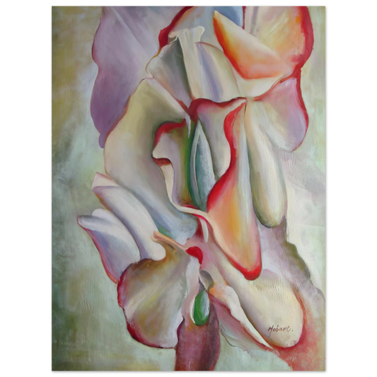 Georgia O'Keeffe - Pink Sweet Peas Fine Art Poster - 13x18 cm / 5x7 inches