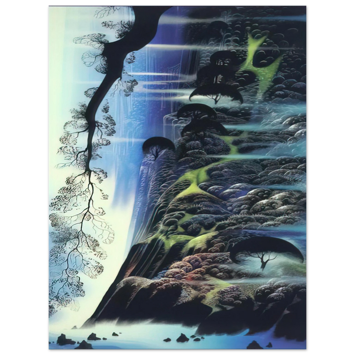 Eyvind Earle - Steep Coast Line  75x100 cm / 30x40inches Fine Art Poster
