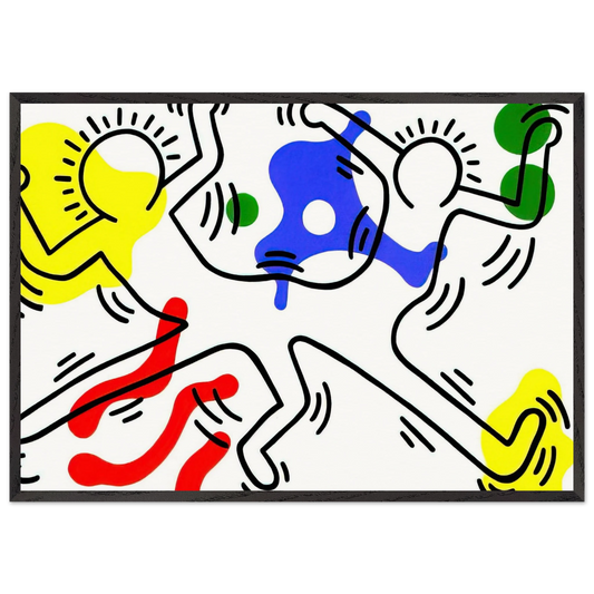 UNTITLED 1986 N4 - Keith Haring Framed Art Print – Black Wooden Frame - Default Title - -Framed Art Print