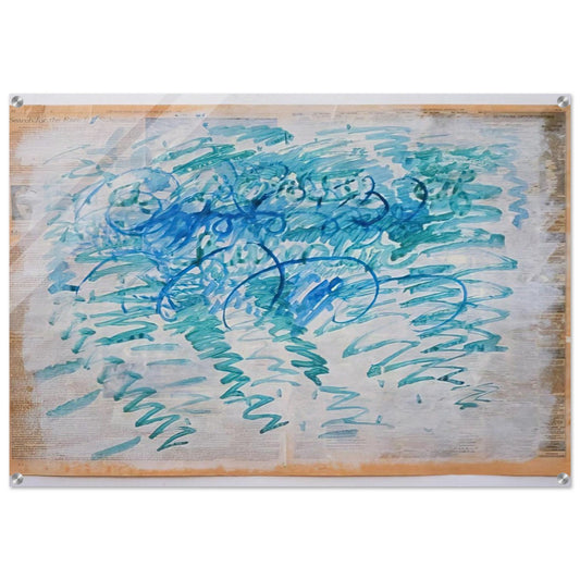 Untitled Blue Zig-Zags - 1988 - Paul Thek Acrylic Print - 70x100 cm / 28x40″ inches