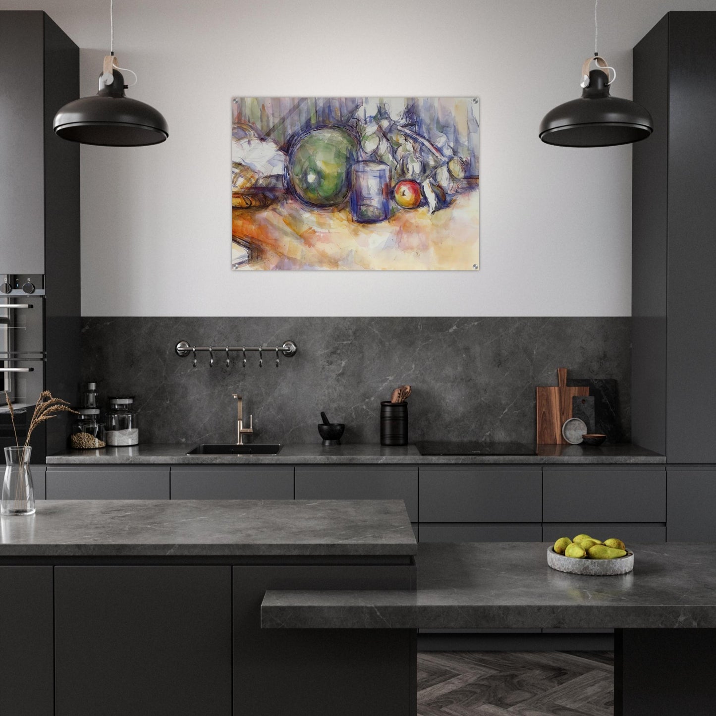 Still Life with Green Melon - Paul Cézanne Acrylic Print - 70x100 cm / 28x40″ inches