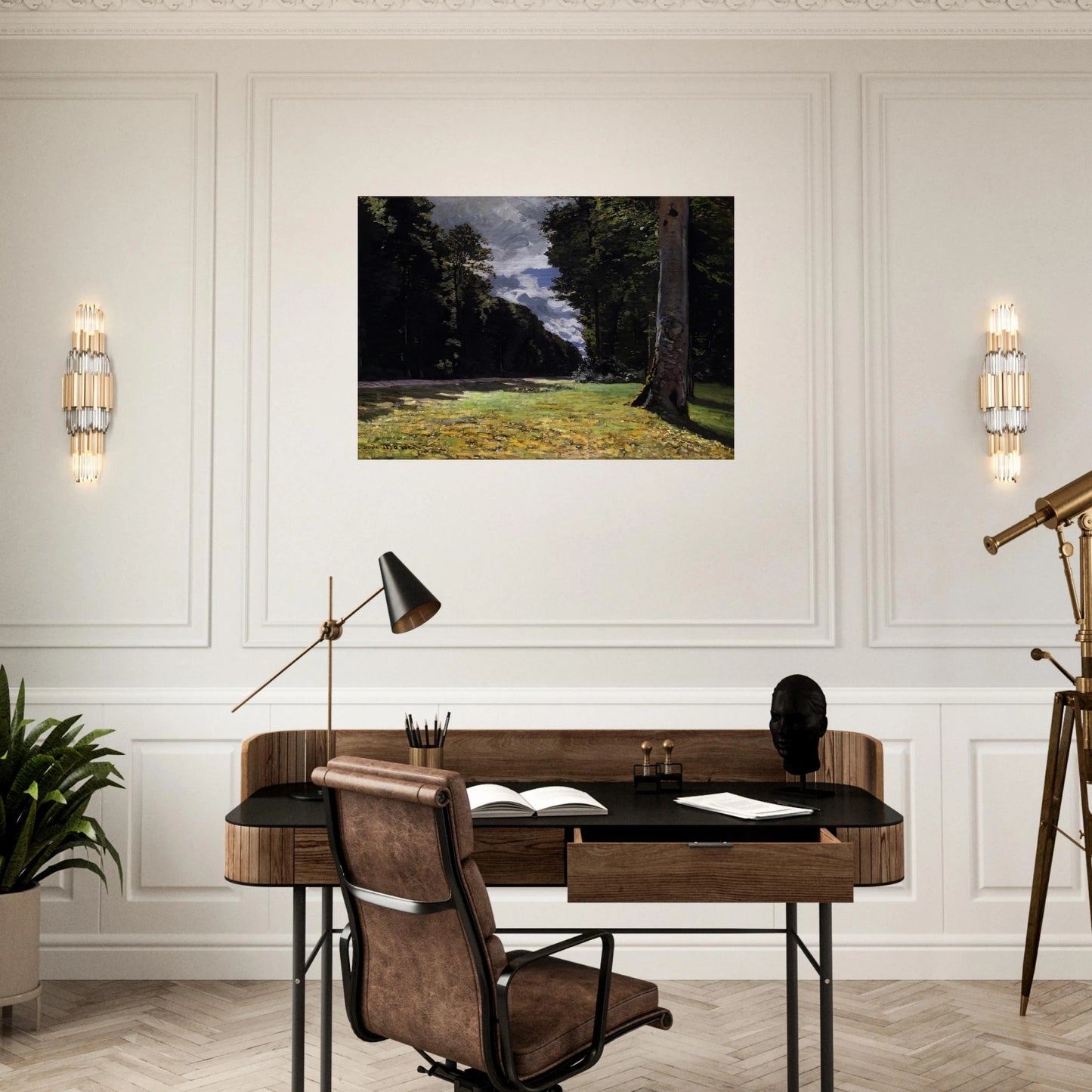 The Pave de Chailly in the Fontainbleau Forest - claude monet Brushed Aluminum Print - 70x100 cm / 28x40 inches | claude monet Aluminum Print | claude monet Prints