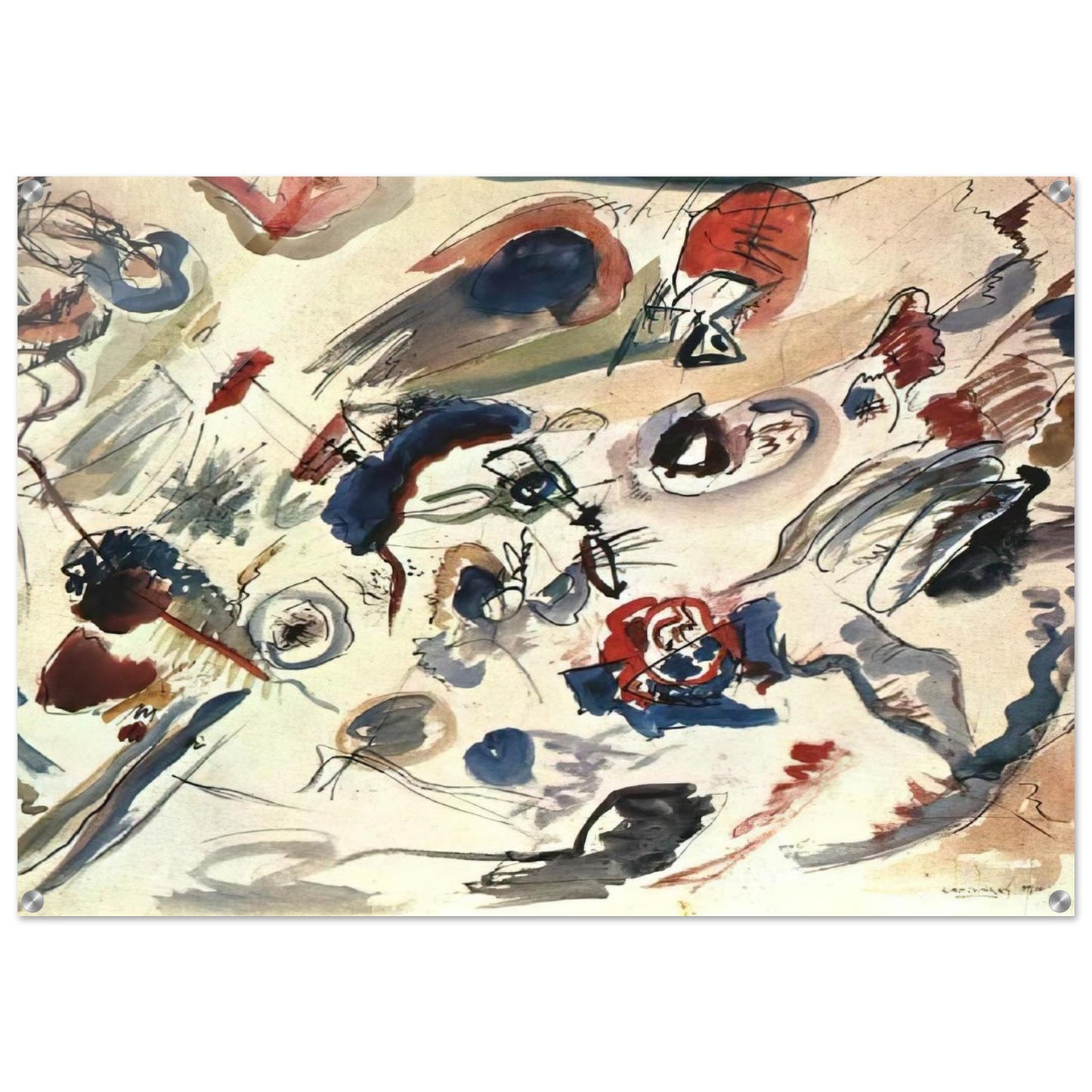 FIRST ABSTRACT WATERCOLOR 1910 - Wassily Kandinsky Acrylic Print - 70x100 cm / 28x40″ inches | Wassily Kandinsky Wall Art | Wassily Kandinsky Prints
