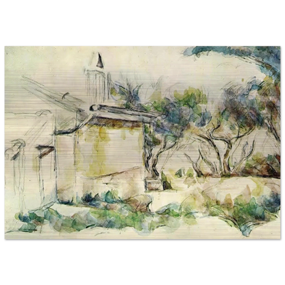 Jourdan's Cottage - Paul Cézanne Brushed Aluminum Print - 70x100 cm / 28x40 inches | Paul Cézanne Aluminum Print | Paul Cézanne Prints