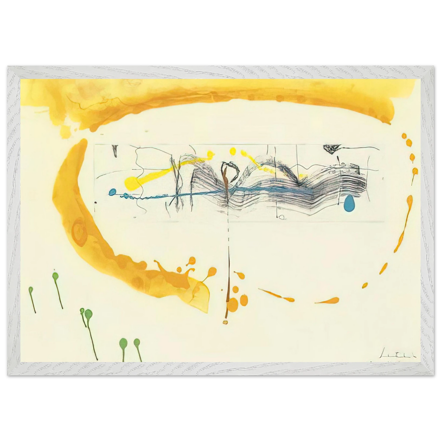 Helen Frankenthaler - Making Music - 2000 Wall art - 50x70 cm / 20x28 inches - Premium Wooden Framed Poster With Fine Art Paper - White frame