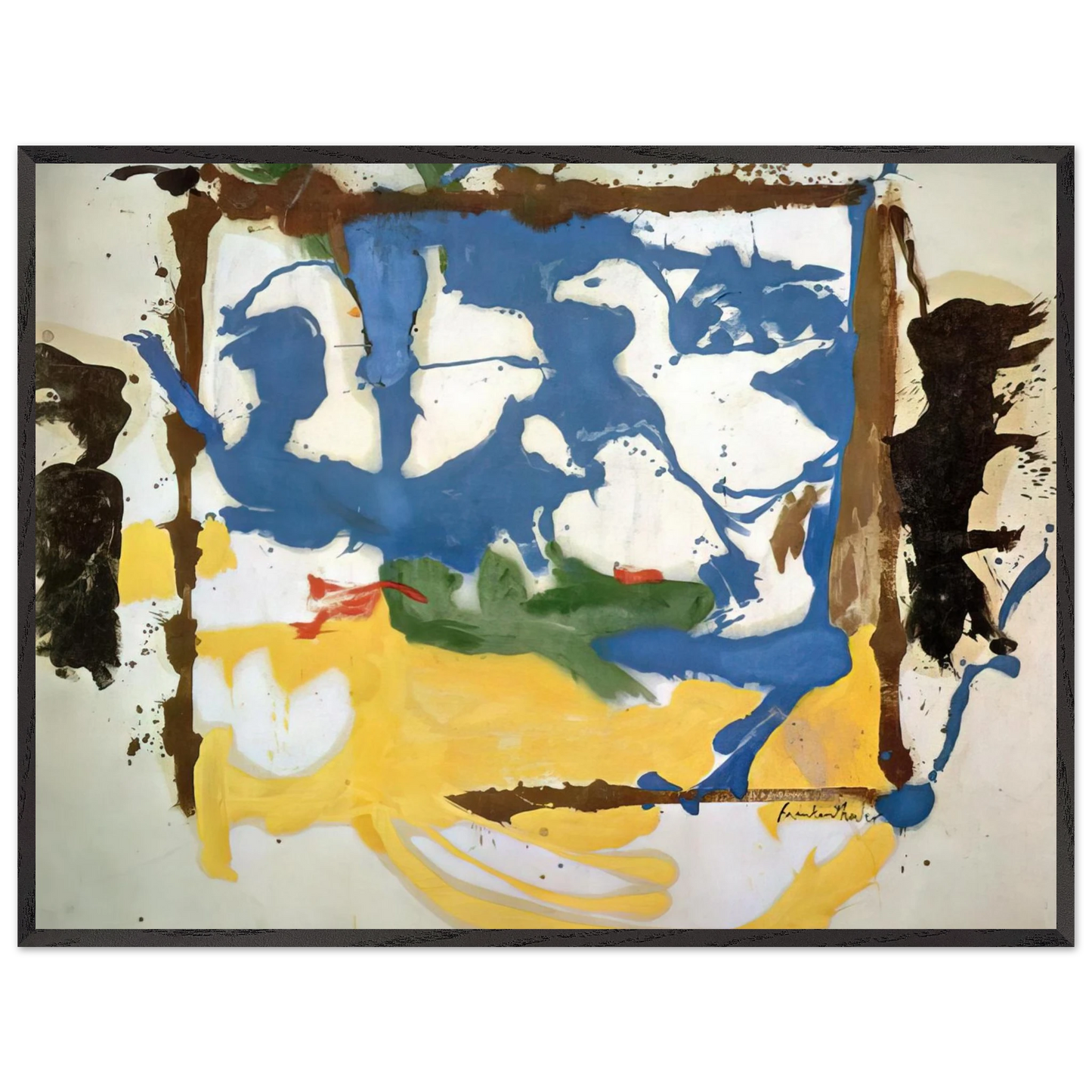Helen Frankenthaler - Swan Lake #2 - 1961 Wall art - 15x20 cm / 6x8 inches - Premium Wooden Framed Poster With Fine Art Paper - White frame