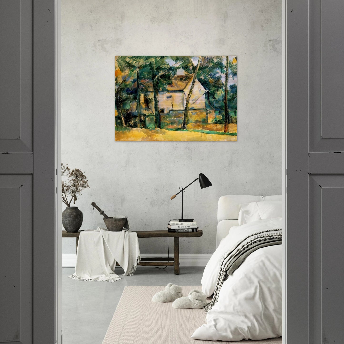 House and Trees - Paul Cézanne Brushed Aluminum Print - 70x100 cm / 28x40 inches | Paul Cézanne Aluminum Print | Paul Cézanne Prints