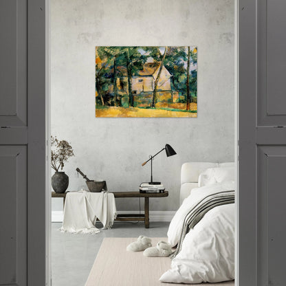 House and Trees - Paul Cézanne Brushed Aluminum Print - 70x100 cm / 28x40 inches | Paul Cézanne Aluminum Print | Paul Cézanne Prints