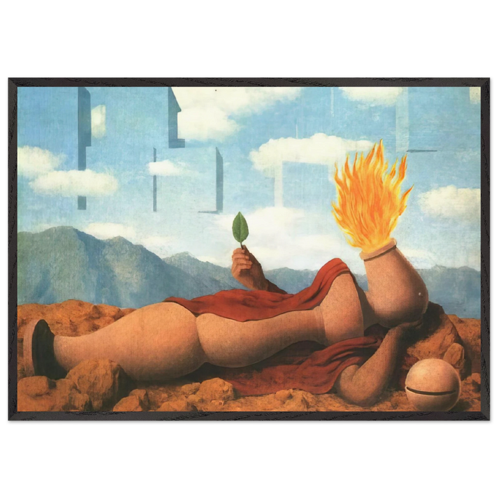 ELEMENTARY COSMOGONY 1949 - Rene Magritte 70x100 cm / 28x40 inches Framed Art Print – Black Wooden Frame