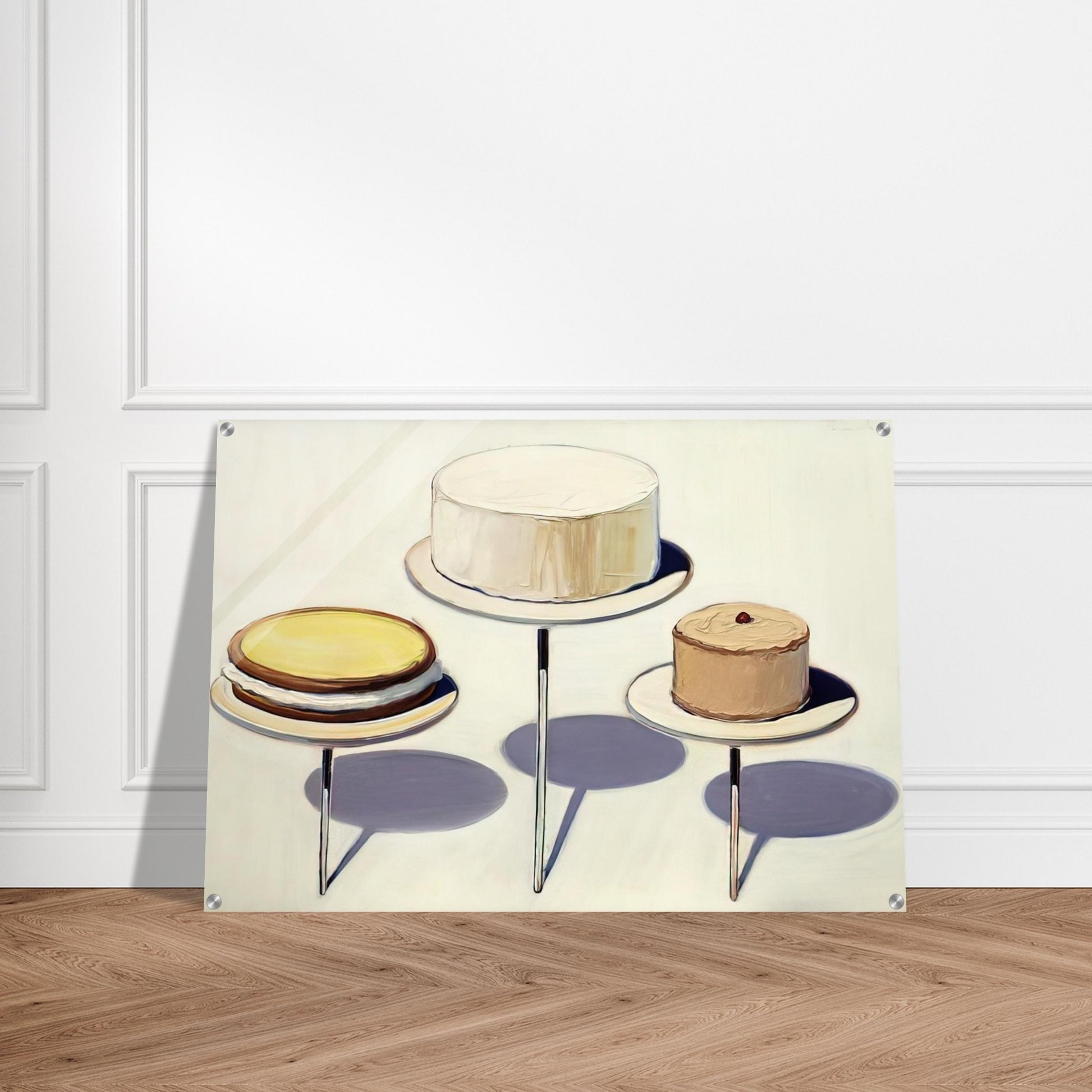 Display Cakes - 1963 - Wayne Thiebaud Acrylic Print - 70x100 cm / 28x40″ inches | Wayne Thiebaud Wall Art | Wayne Thiebaud Prints