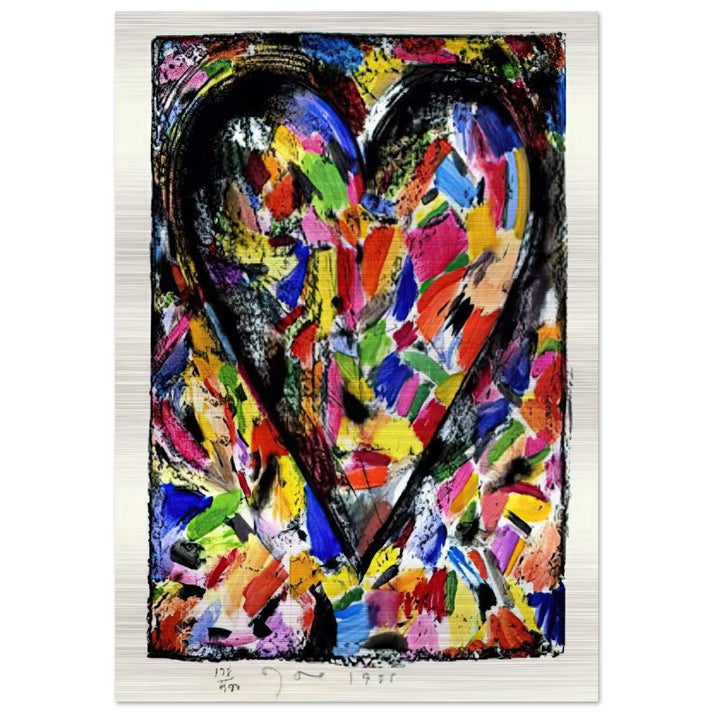 CONFETTI HEART 1985 - Jim Dine Brushed Aluminum Print - 70x100 cm / 28x40 inches | Jim Dine Aluminum Print | Jim Dine Prints