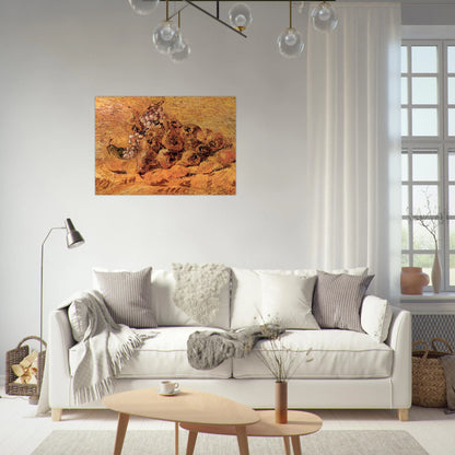 Still Life with Grapes, Pears and Lemons - Vincent van Gogh Brushed Aluminum Print - 70x100 cm / 28x40 inches | Vincent van Gogh Aluminum Print | Vincent van Gogh Prints