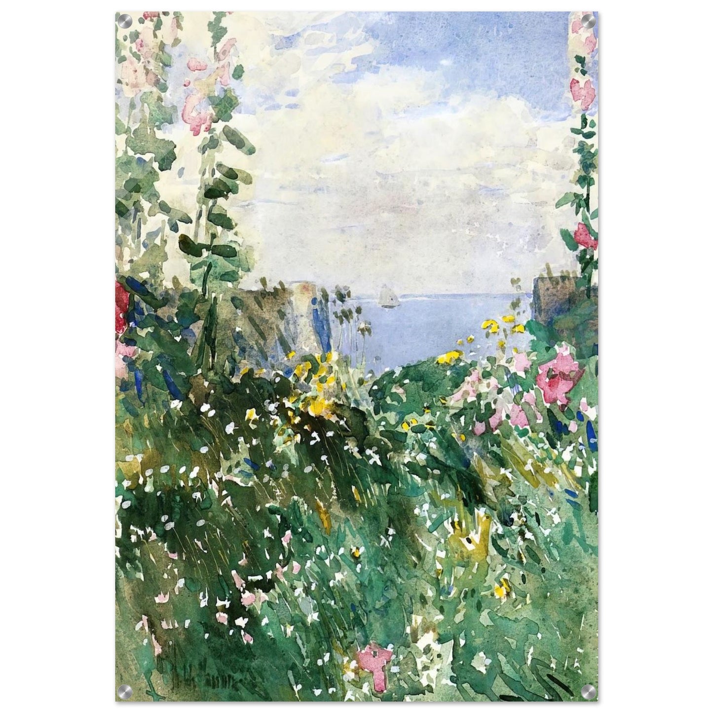 Isles of Shoals Garden, Appledore - Childe Hassam Acrylic Print - 70x100 cm / 28x40″ inches