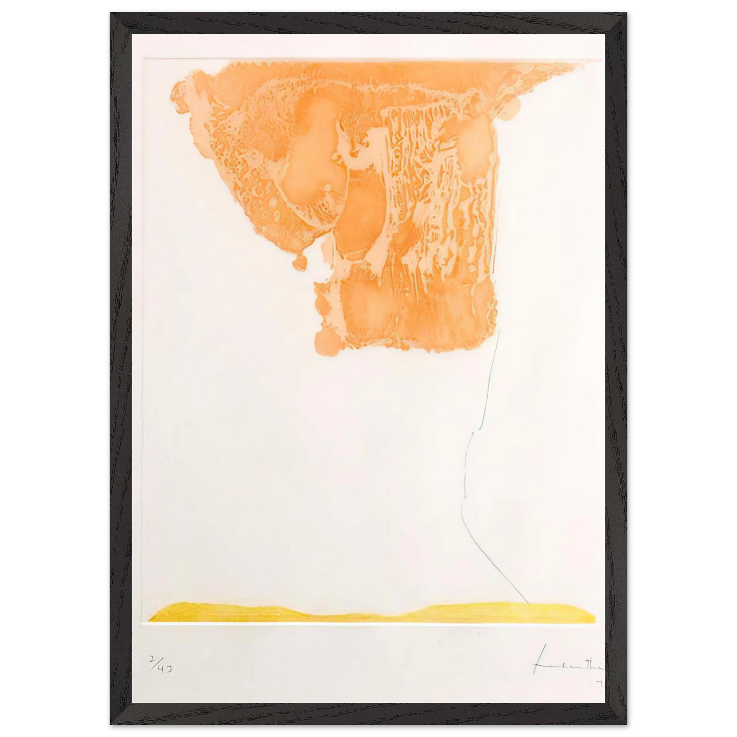 Helen Frankenthaler - Pranzo Italiano - 1973 Wall art - 27x35 cm / 11x14 inches - Premium Wooden Framed Poster With Fine Art Paper - Wood frame