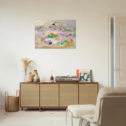 The Blooming Mountain - Abstract Expressionism, Ink and wash painting - Wu Guanzhong Brushed Aluminum Print - 70x100 cm / 28x40 inches | Wu Guanzhong Aluminum Print | Wu Guanzhong Prints