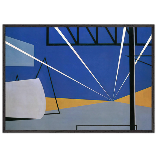 Lights in an Aircraft Plant - 1945 - Ralston Crawford 70x100 cm / 28x40 inches Framed Art Print – Black Wooden Frame