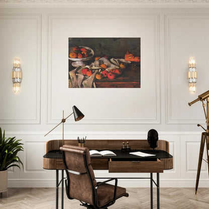 Still life with a fruit dish and apples - Paul Cézanne Brushed Aluminum Print - 70x100 cm / 28x40 inches | Paul Cézanne Aluminum Print | Paul Cézanne Prints
