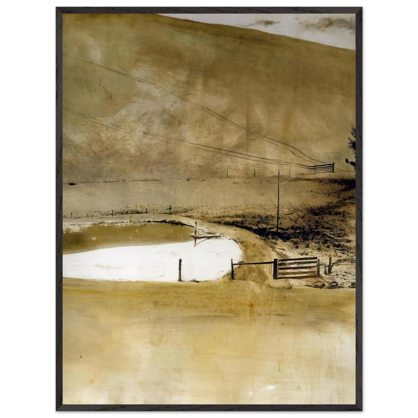 Andrew Wyeth - NOT DETECTED 34 Wall Art - 30x40 cm / 12x16 inches - Premium Wooden Framed Poster With Fine Art Paper - White frame
