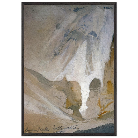 Canyon Walls Yellowstone sketch - Thomas Moran 70x100 cm / 28x40 inches Framed Art Print – Black Wooden Frame