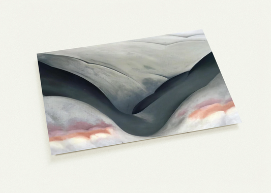Black Place, Grey and Pink By Georgia O'Keeffe Pack of 10 Post Cards | Georgia O'Keeffe Post Cards | A6 (10.5 x 14.8 cm) - 4.1 x 5.8 inches