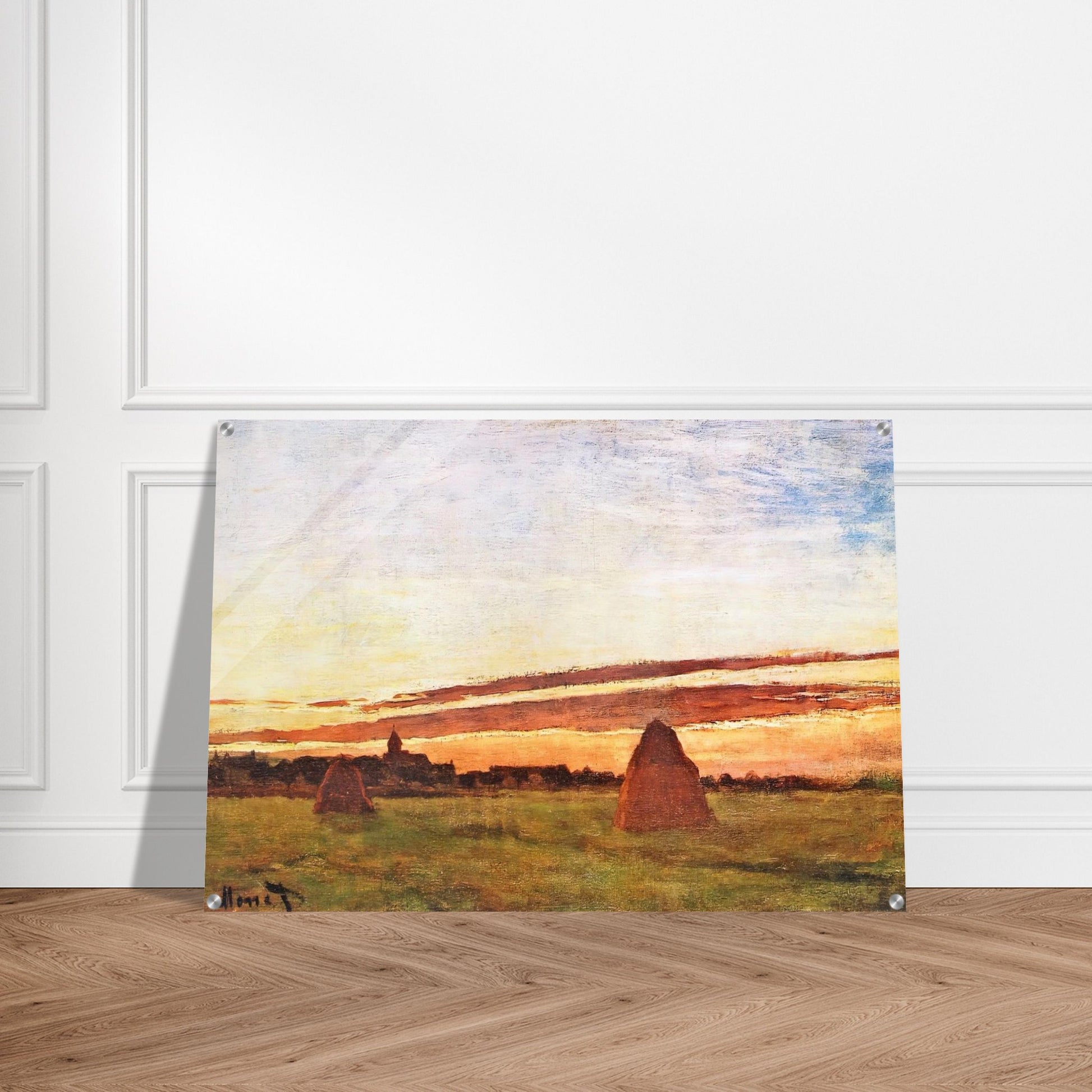 Haystacks at Chailly - claude monet Acrylic Print - 70x100 cm / 28x40″ inches