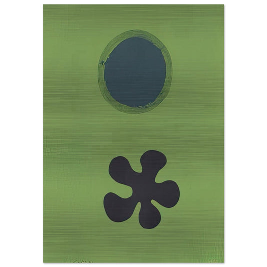 Green Ground--Black Form - 1966 - Adolph Gottlieb Brushed Aluminum Print - 70x100 cm / 28x40 inches | Adolph Gottlieb Aluminum Print | Adolph Gottlieb Prints