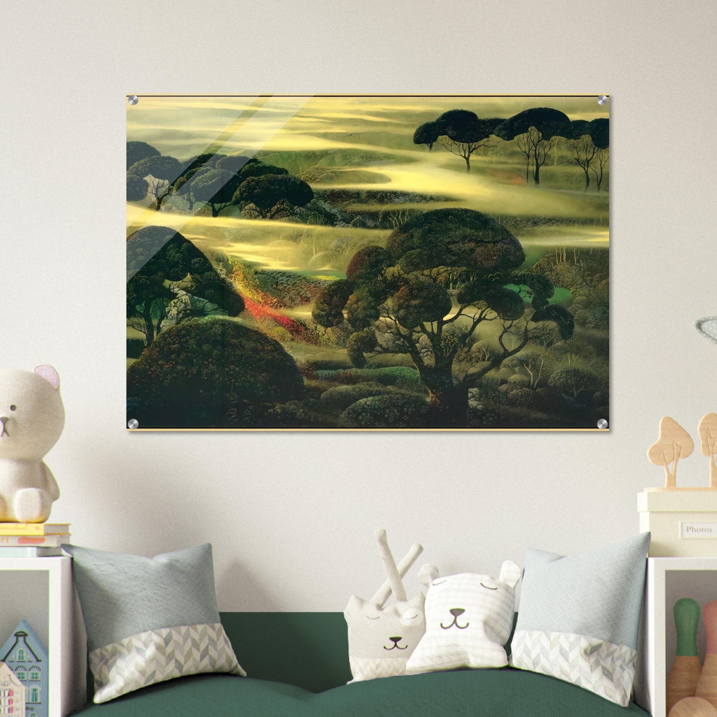 Forest in Fog - Eyvind Earle Acrylic Print - 70x100 cm / 28x40″ inches | Eyvind Earle Wall Art | Eyvind Earle Prints