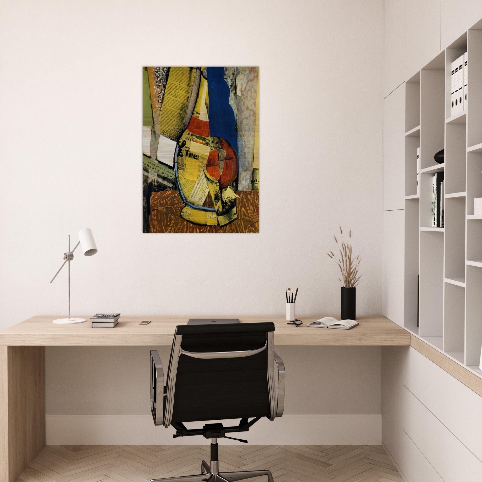 FIASCO E BICCHIERE - Carlo Carra Brushed Aluminum Print - 70x100 cm / 28x40 inches | Carlo Carra Aluminum Print | Carlo Carra Prints