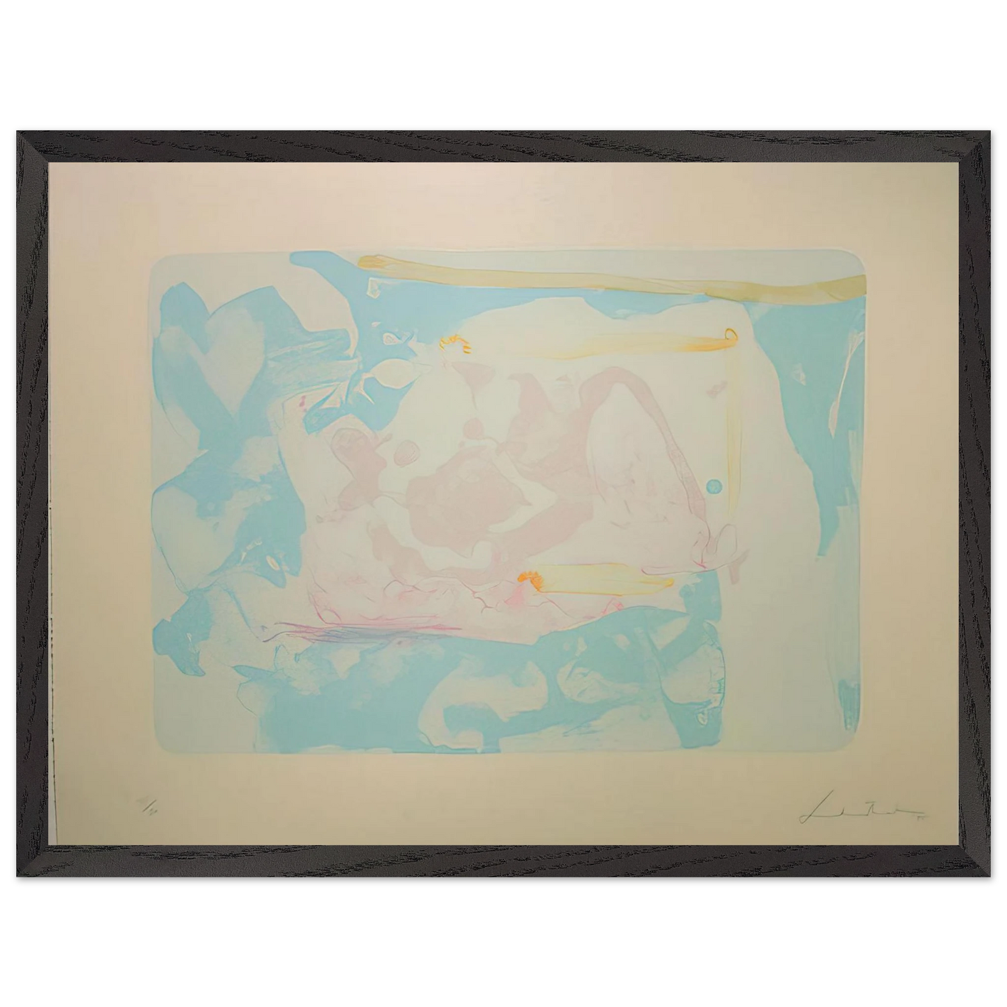 Helen Frankenthaler - Reflections III - 1995 Wall art - 50x70 cm / 20x28 inches - Premium Wooden Framed Poster With Fine Art Paper - White frame