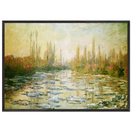 The Ice Floes - claude monet Framed Art Print – Black Wooden Frame - Default Title - -Framed Art Print