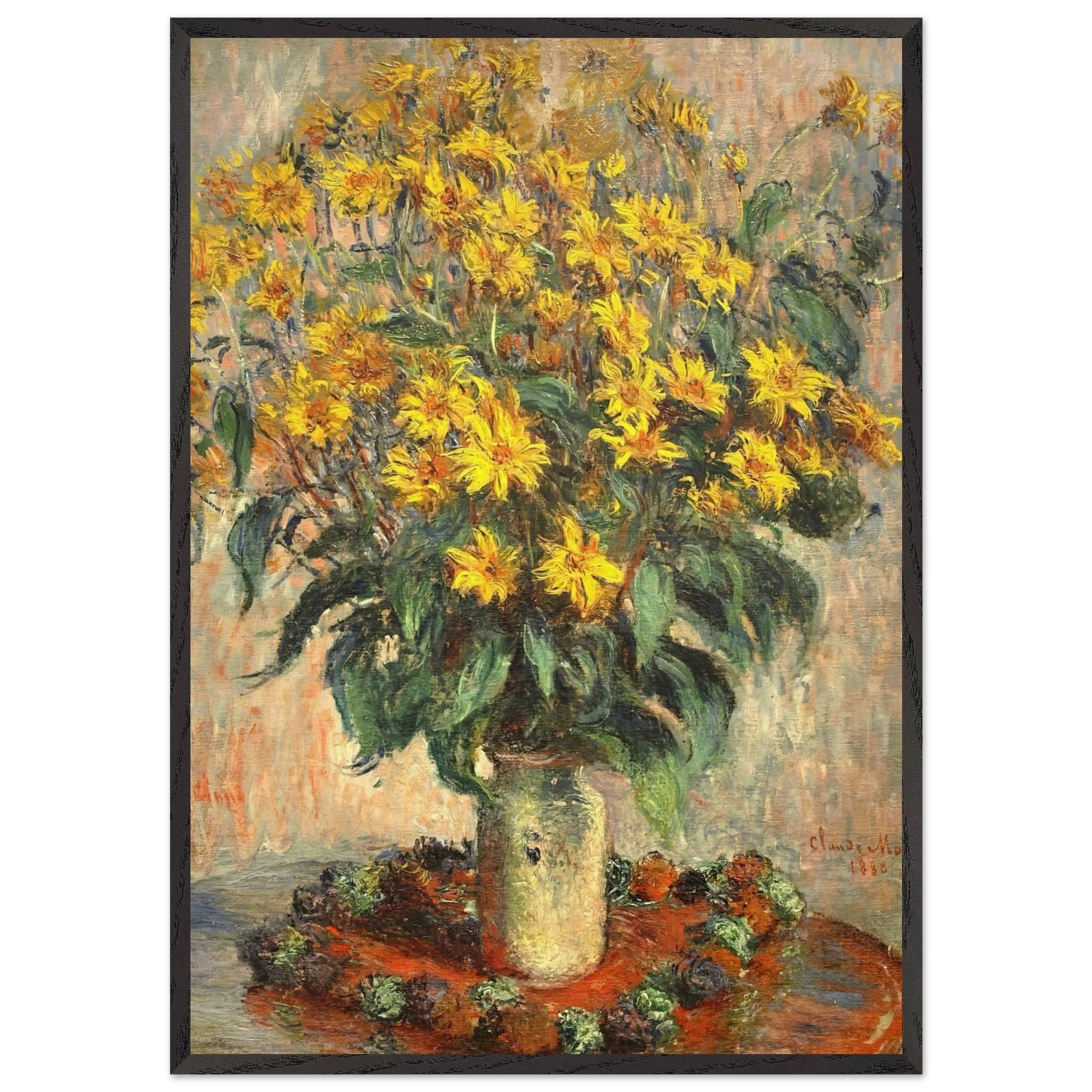 Jerusalem Artichokes - claude monet Framed Art Print – Black Wooden Frame - Default Title - -Framed Art Print