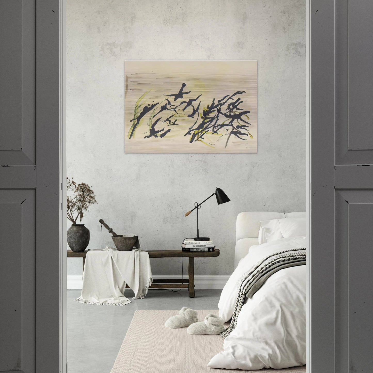 Composition - Surrealism, Tachisme - Henri Michaux Brushed Aluminum Print - 70x100 cm / 28x40 inches | Henri Michaux Aluminum Print | Henri Michaux Prints