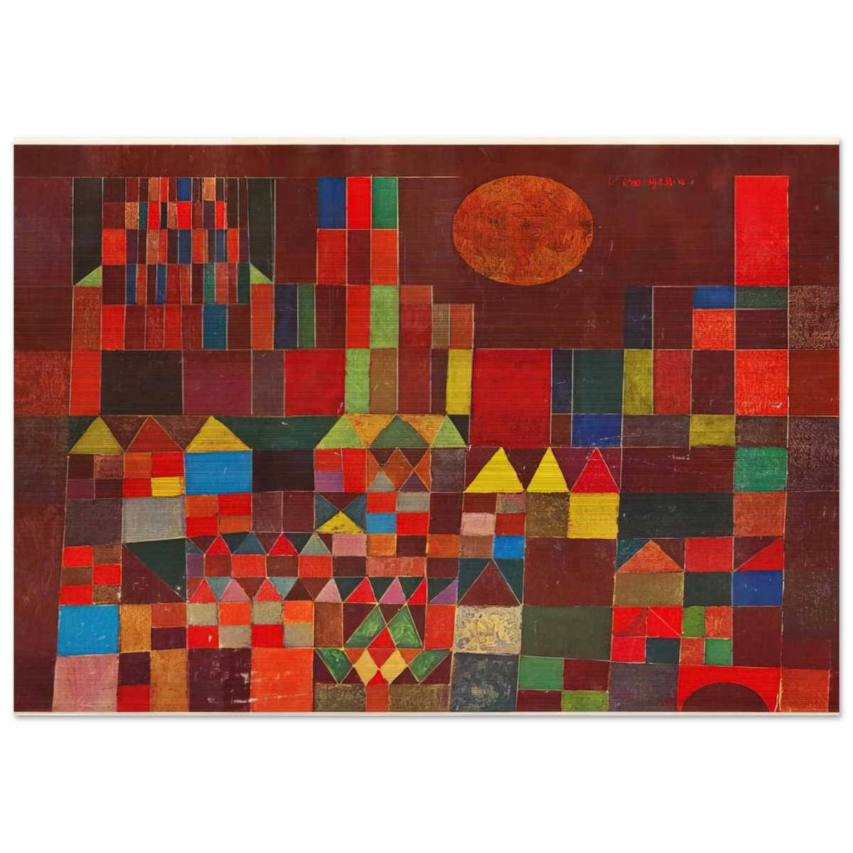 CASTLE AND SUN 1928 - Paul Klee Brushed Aluminum Print - 70x100 cm / 28x40 inches | Paul Klee Aluminum Print | Paul Klee Prints