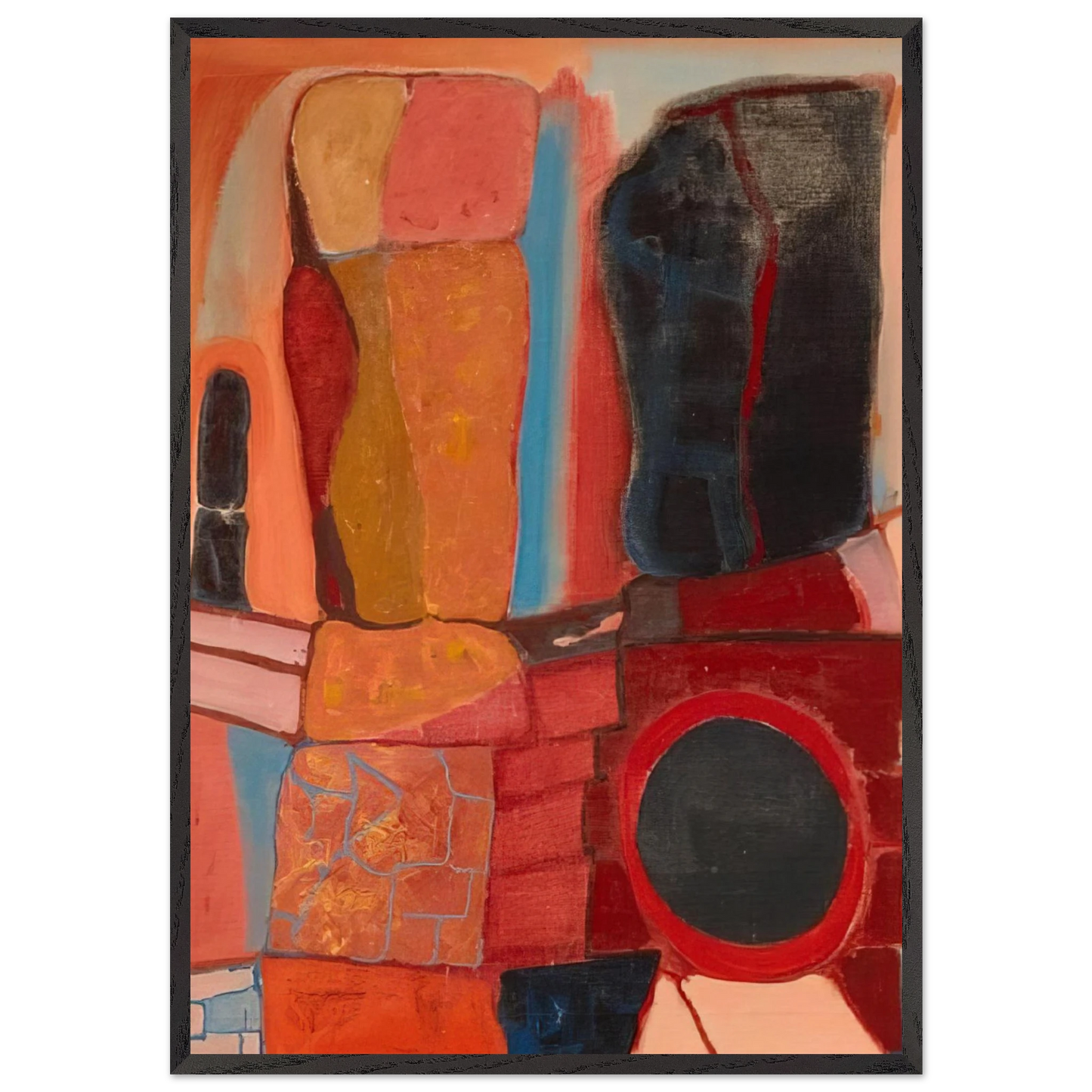 Rock Totems - 1948 - John Ferren Framed Art Print – Black Wooden Frame - Default Title - -Framed Art Print