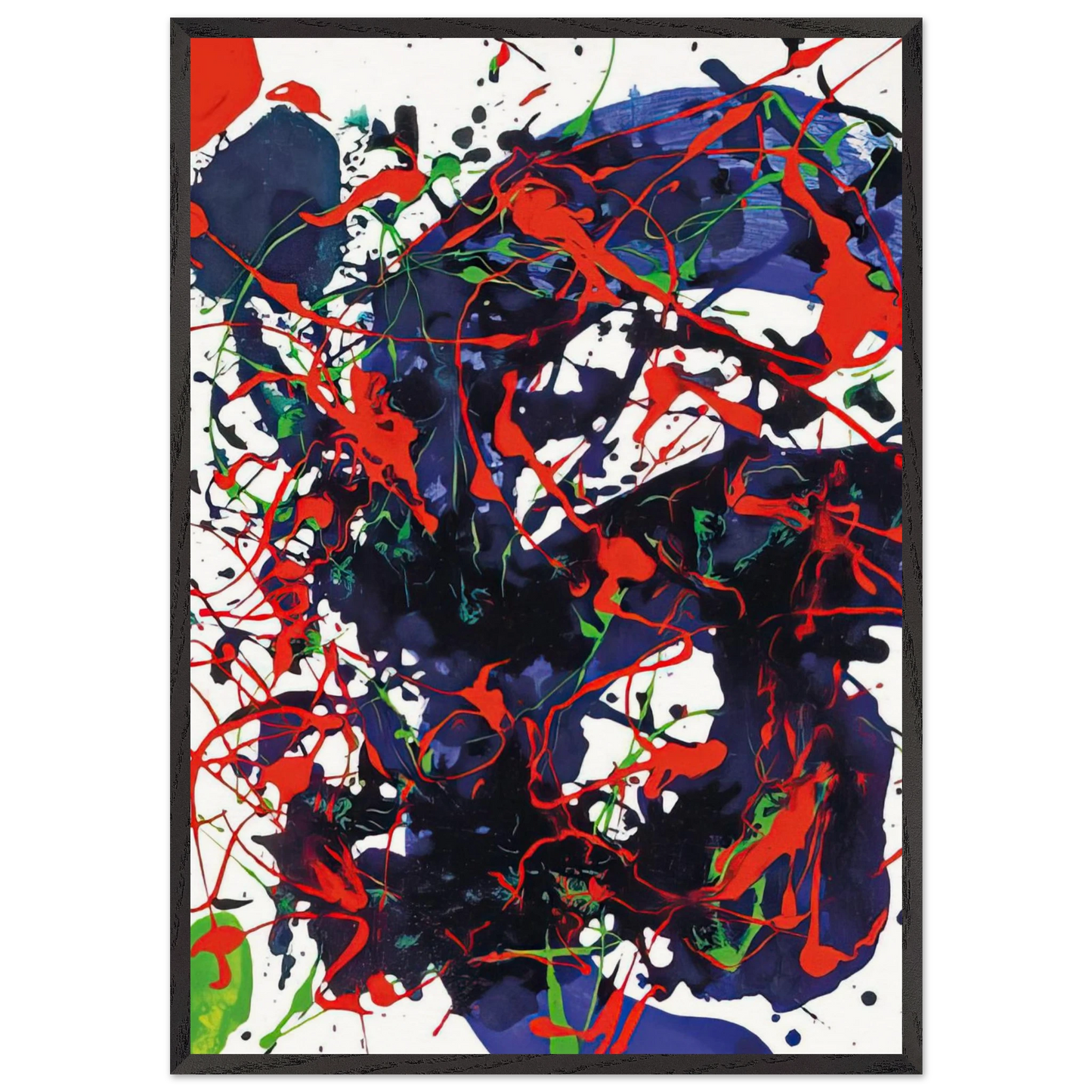 Untitled  SFP94-41  SFF 1716  - Sam Francis Framed Art Print – Black Wooden Frame - Default Title - -Framed Art Print