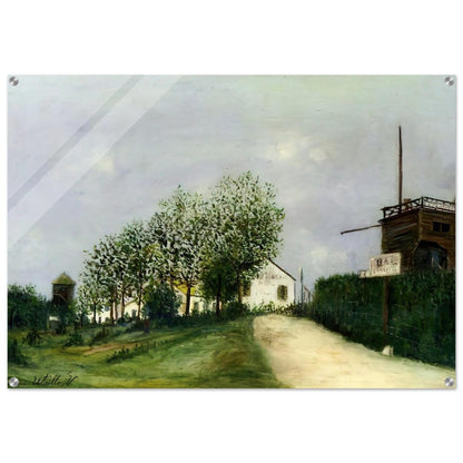 MOULIN IN SANNOIS - Maurice Utrillo Acrylic Print - 70x100 cm / 28x40″ inches | Maurice Utrillo Wall Art | Maurice Utrillo Prints