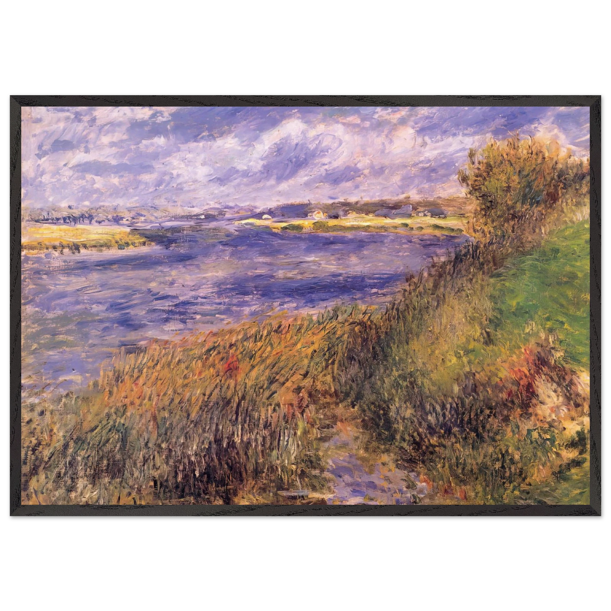 Banks of the Seine at Champrosay - Pierre-Auguste Renoir Framed Art Print – Black Wooden Frame - Default Title - -Framed Art Print