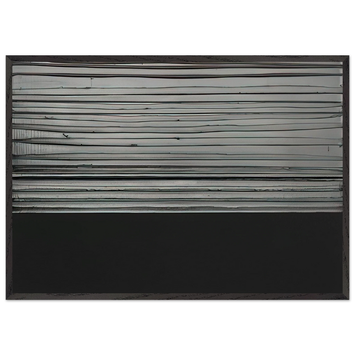 Peinture 12 November 2008 diptyque - 2008 - Pierre Soulages 70x100 cm / 28x40 inches Framed Art Print – Black Wooden Frame