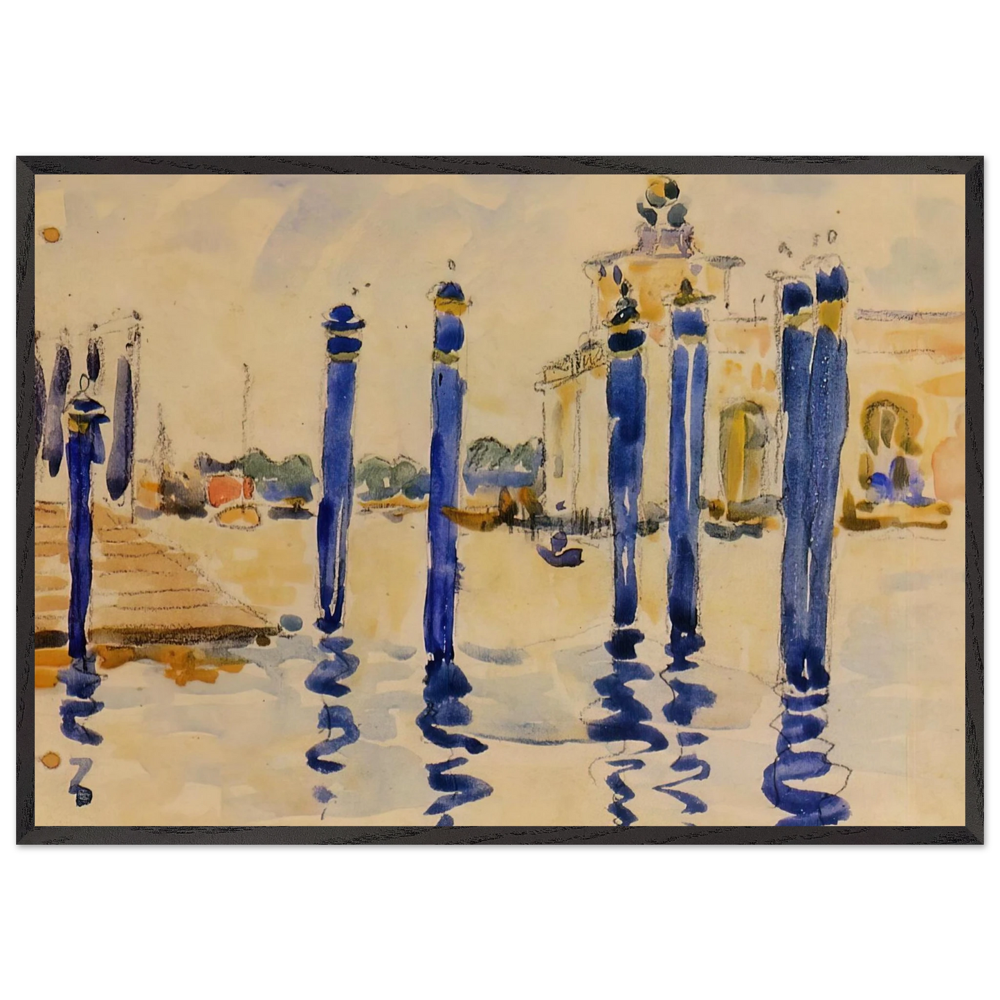 La Donana Venice - Henri-Edmond Cross Framed Art Print – Black Wooden Frame - Default Title - -Framed Art Print