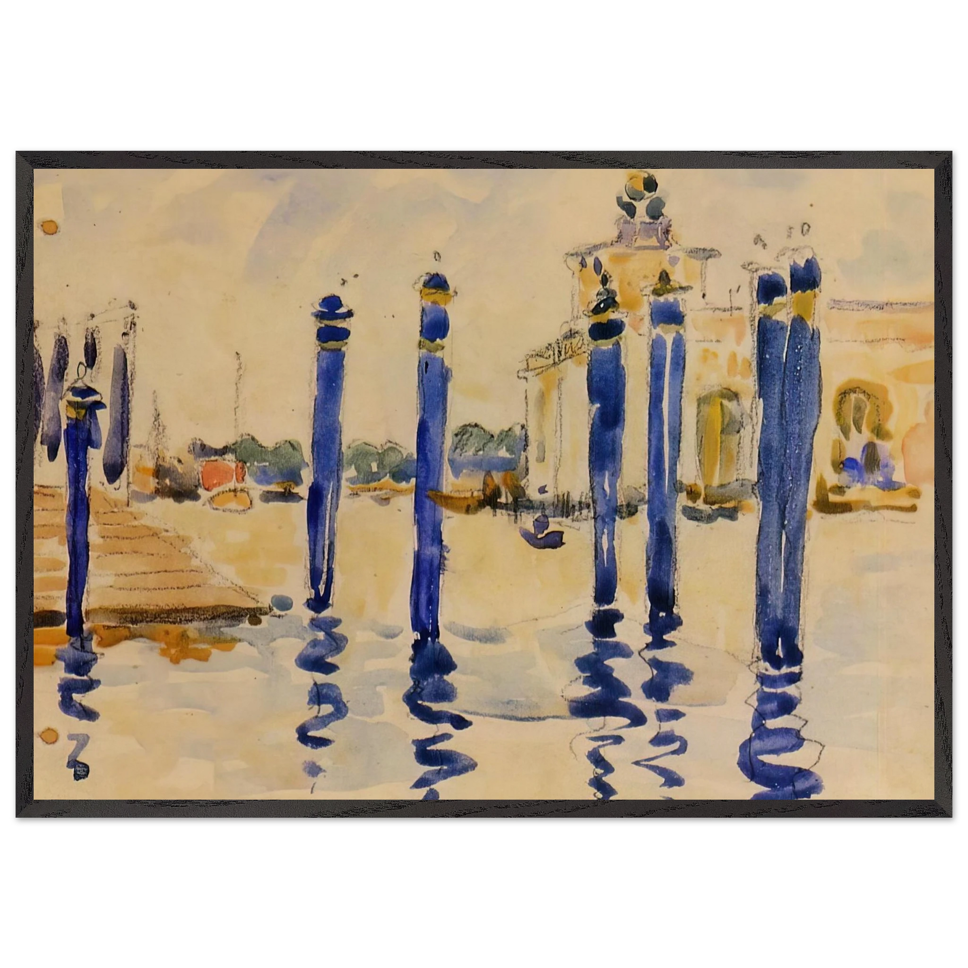 La Donana Venice - Henri-Edmond Cross Framed Art Print – Black Wooden Frame - Default Title - -Framed Art Print