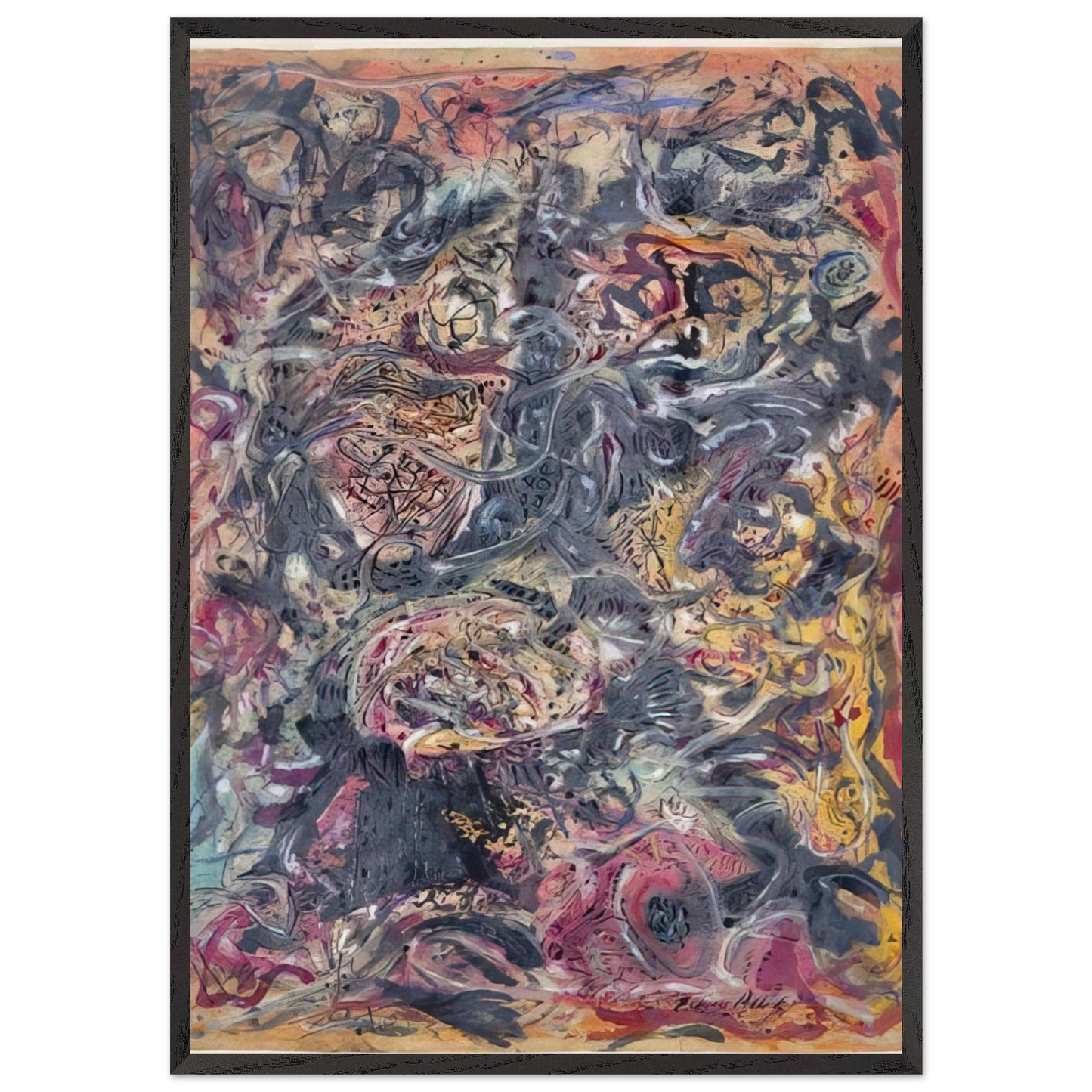 PATTERN - Jackson Pollock Framed Art Print – Black Wooden Frame - Default Title - -Framed Art Print