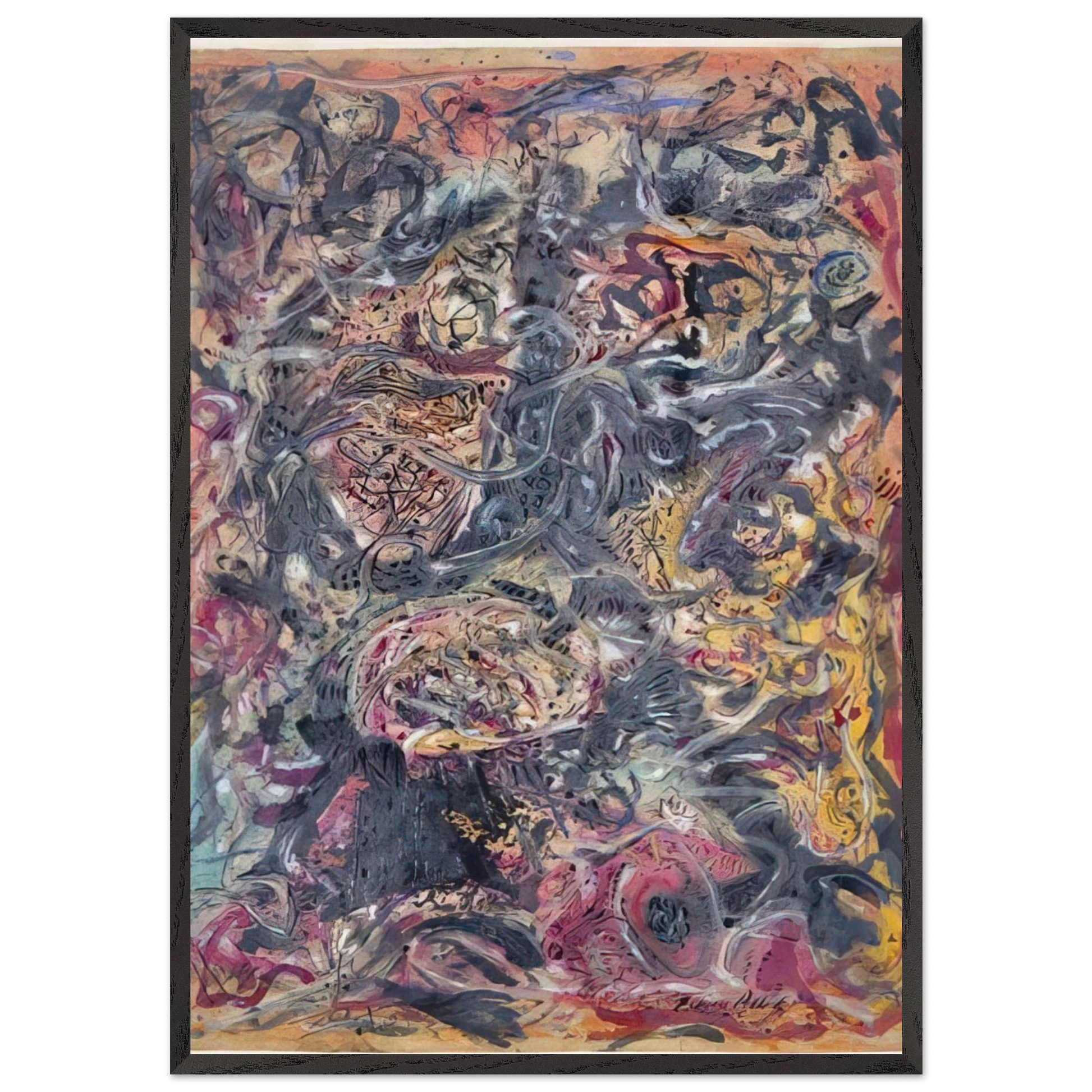 PATTERN - Jackson Pollock Framed Art Print – Black Wooden Frame - Default Title - -Framed Art Print