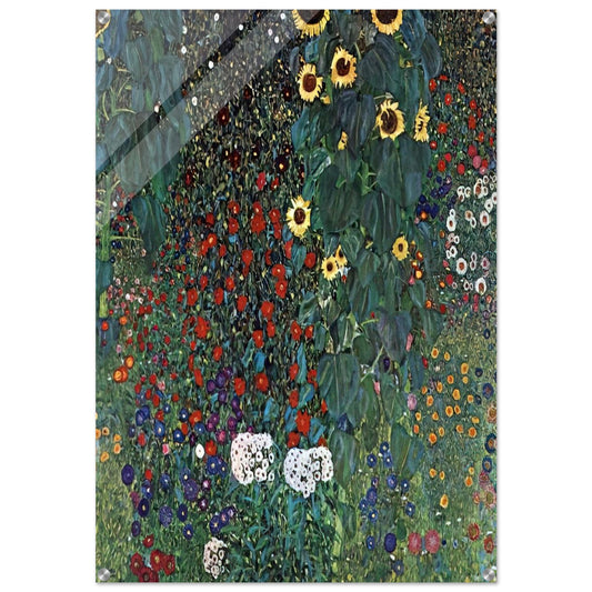 COUNTRY GARDEN WITH SUNFLOWERS 1906 - Gustav Klimt Acrylic Print - 70x100 cm / 28x40″ inches