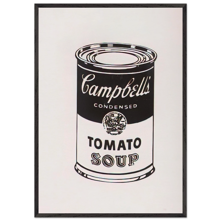 Campbells Soup Can  Tomato -Retrospective Series - Andy Warhol 70x100 cm / 28x40 inches Framed Art Print – Black Wooden Frame