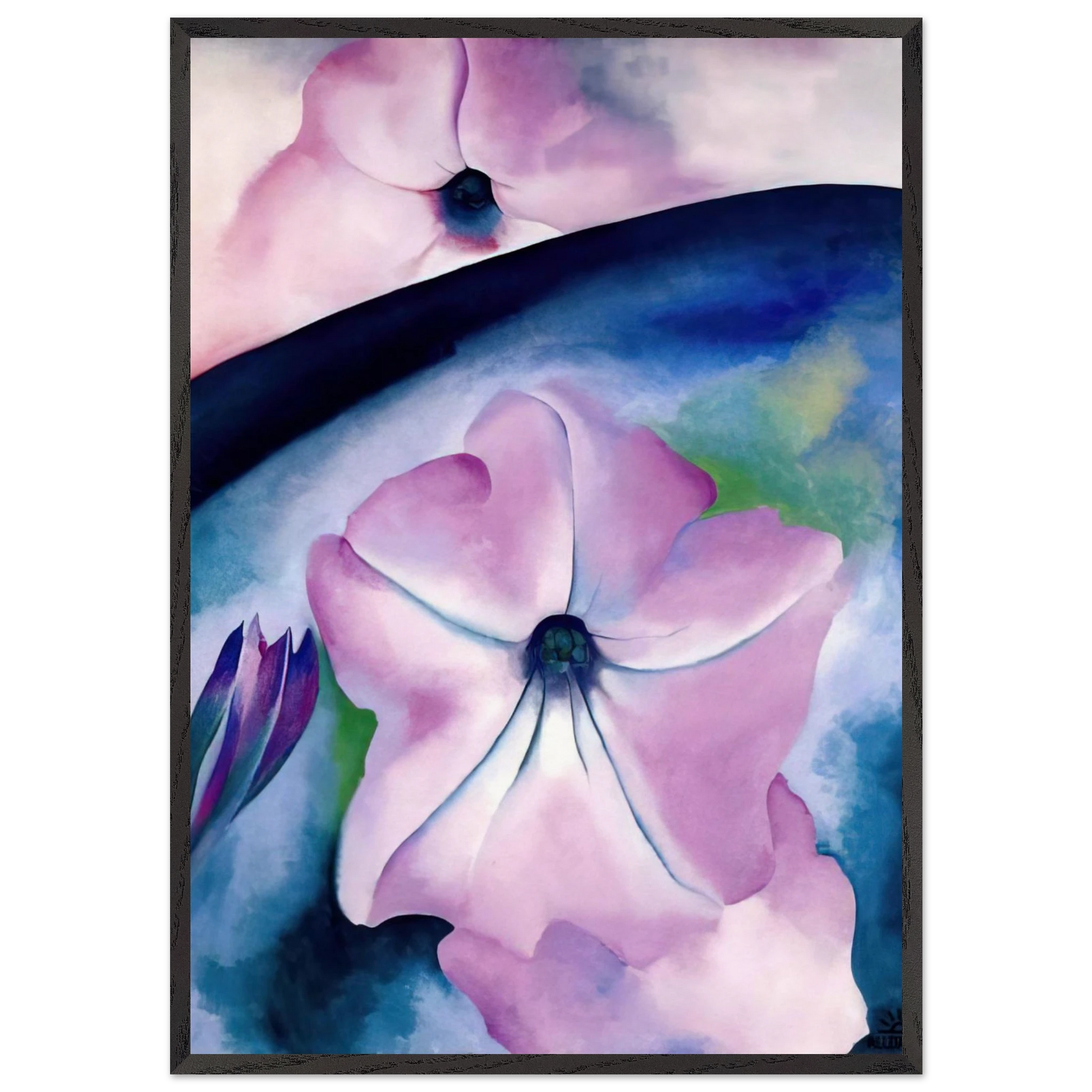Petunia II - Georgia OKeeffe 70x100 cm / 28x40 inches Framed Art Print – Black Wooden Frame