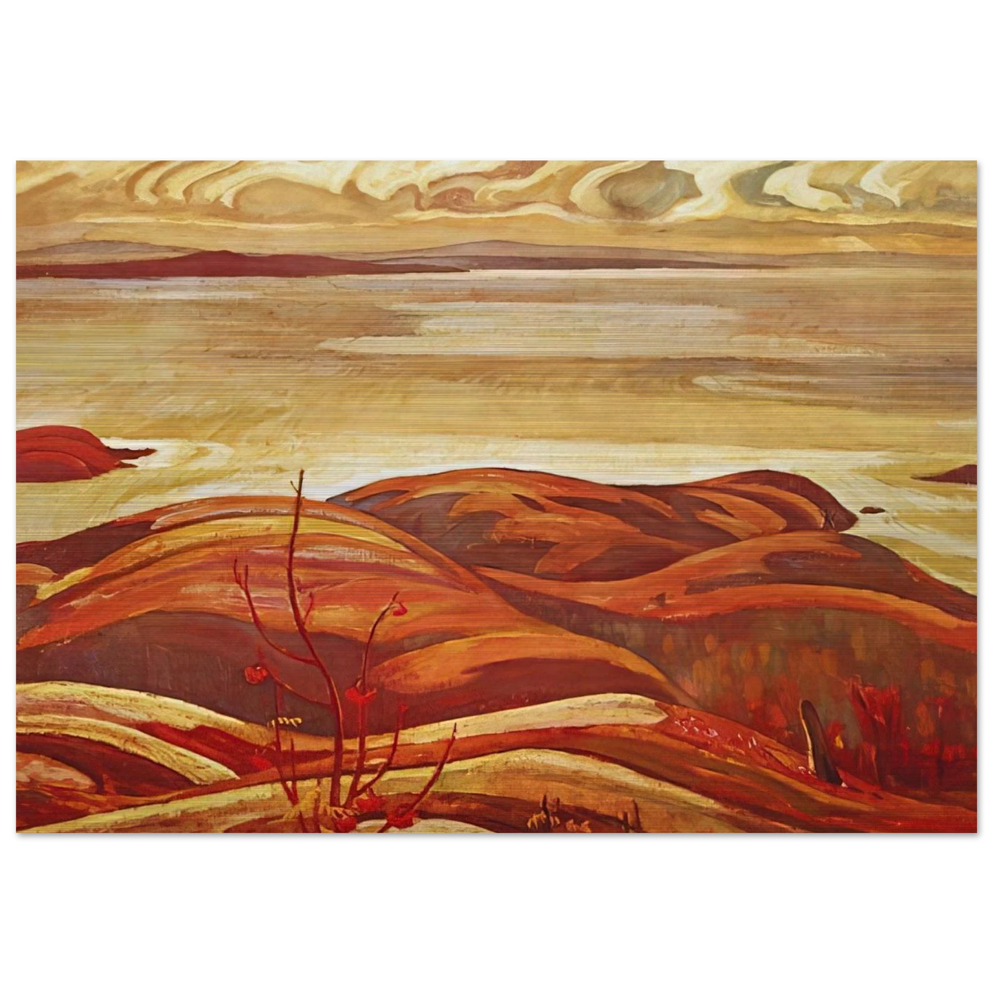 North Shore, Lake Superior - 1926 - A.Y. Jackson Brushed Aluminum Print - 70x100 cm / 28x40 inches | A.Y. Jackson Aluminum Print | A.Y. Jackson Prints